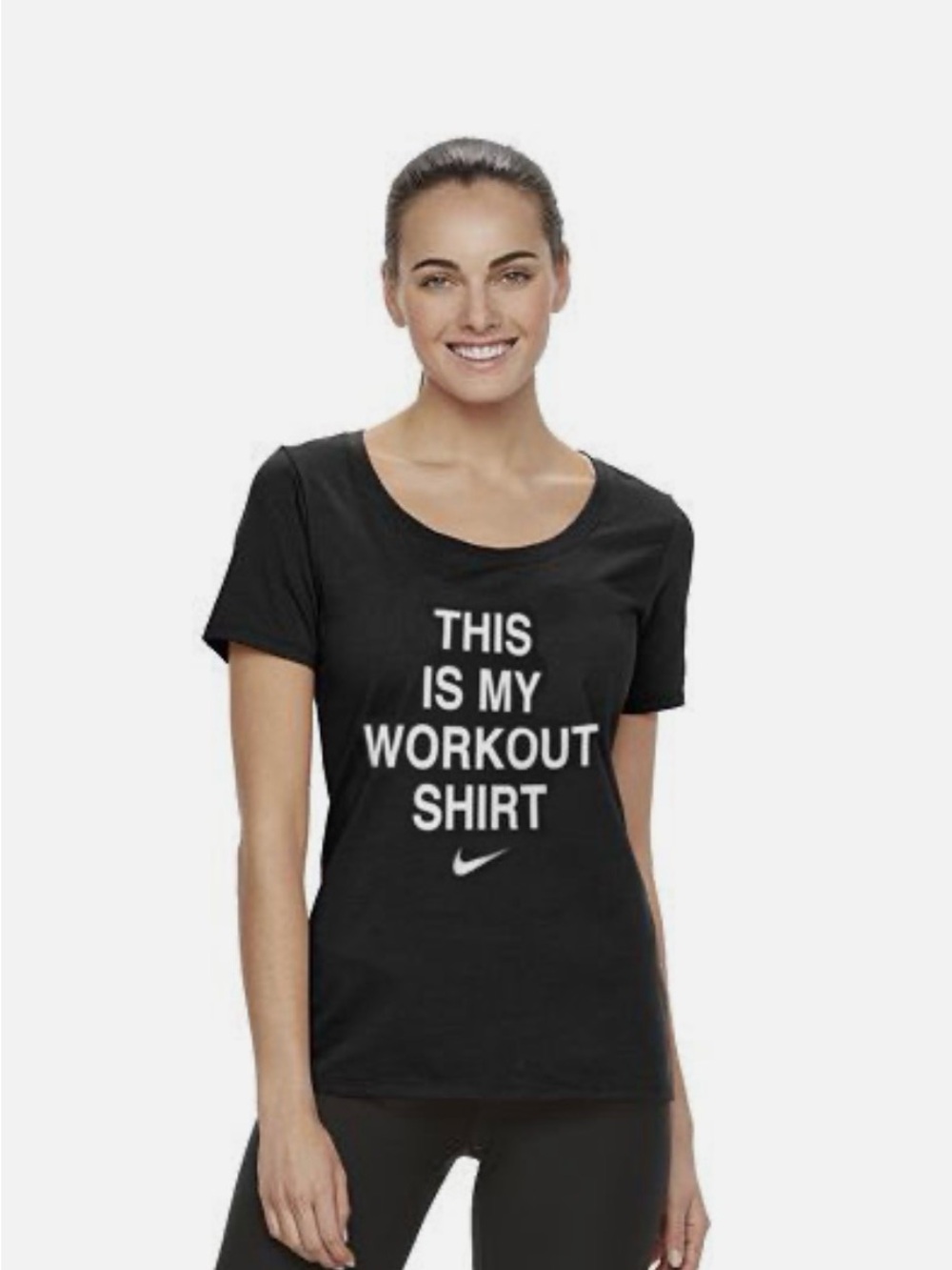 Nike Black Short-Sleeve Tee with White Slogan